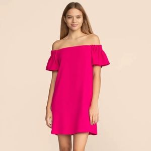 Trina Turk Exceptional Off the Shoulder Dress (Flash Pink)